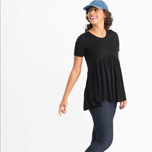 Agnes & Dora Muse Top Black Soft Knit Modal New With Tags